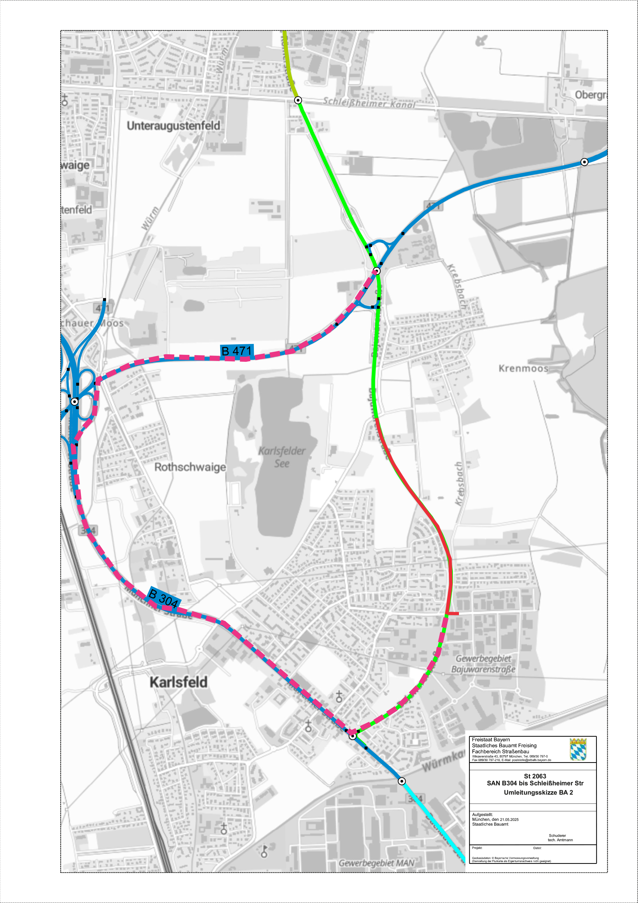Umleitungsübersicht „Schleißheimer Straße“ BA1 Umleitungsübersicht „Schleißheimer Straße“ BA1