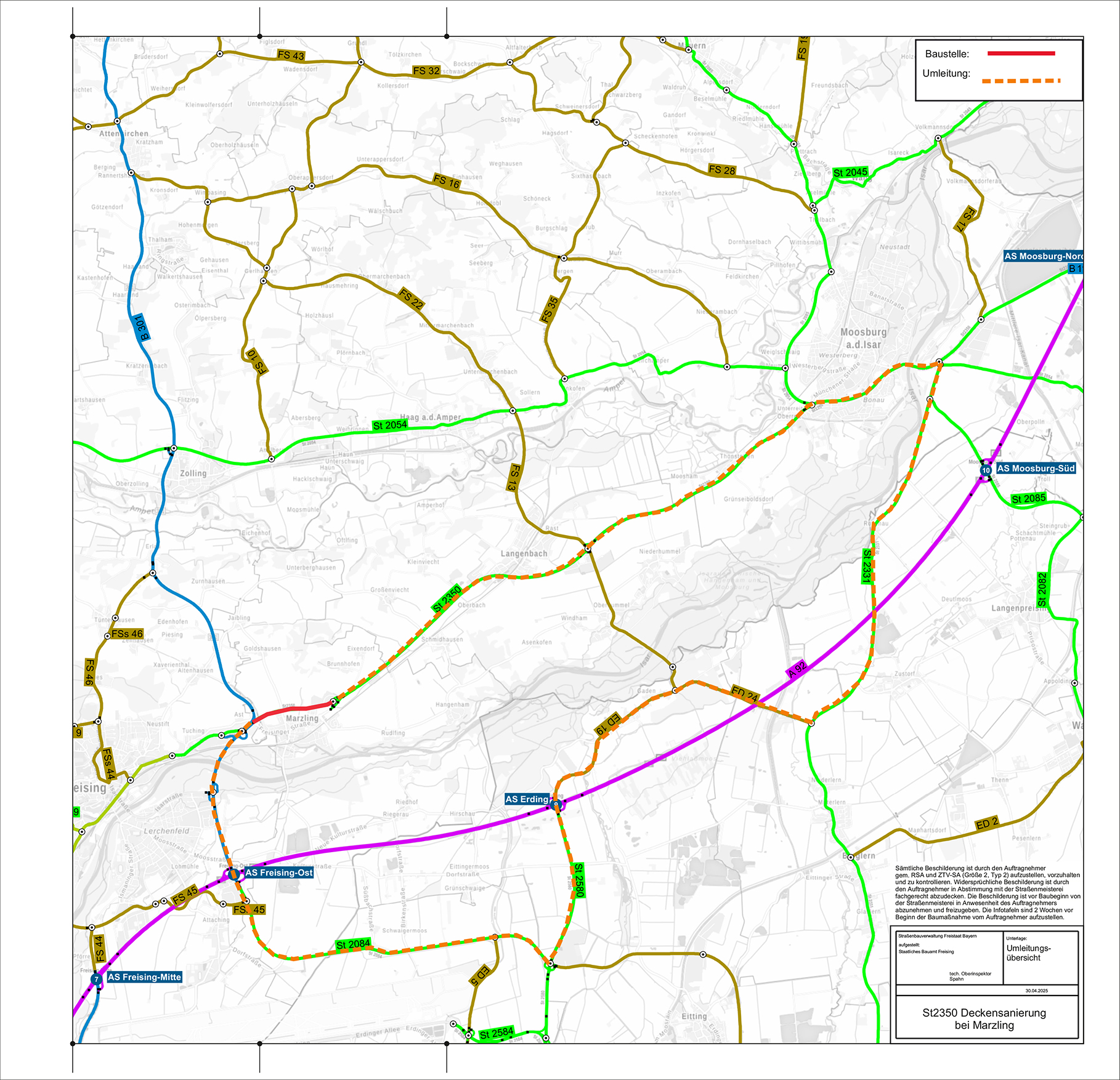 Umleitungsplan Bauabschnitt 2 (Abschnitt 2.1 und 2.2) Umleitungsplan Bauabschnitt 2 (Abschnitt 2.1 und 2.2)